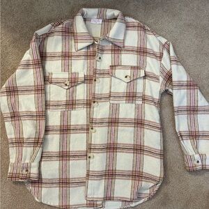 Plaid Button-Up Shirt - Pink Lily